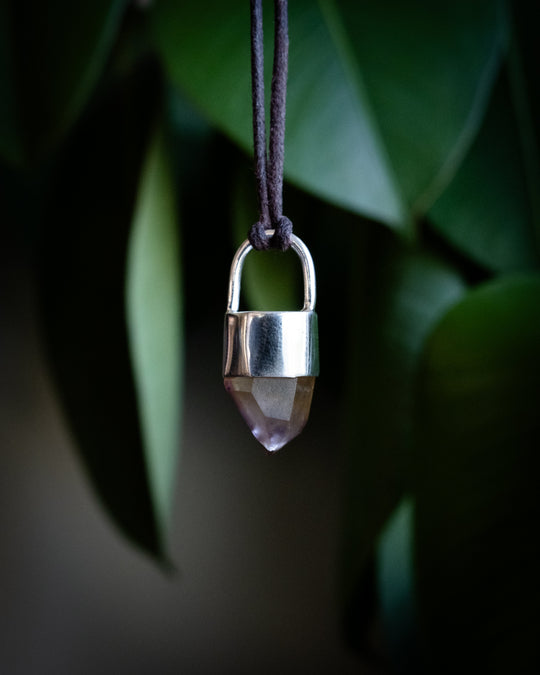 Golden Amethyst Point Sterling Silver Necklace - The Healing Pear