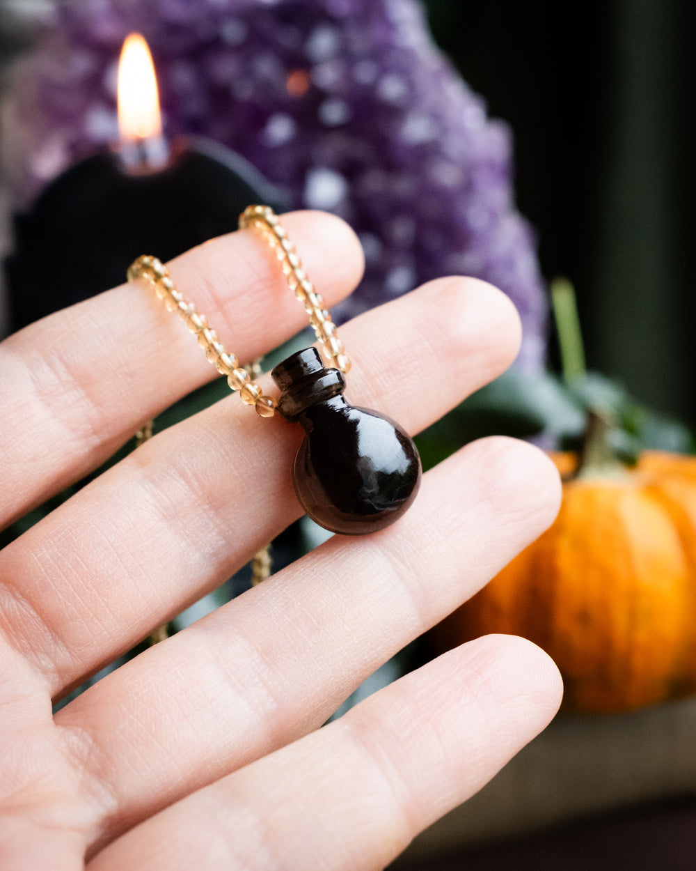 Potion for Illumination: Smoky Quartz & Natural Citrine Beaded Necklace
