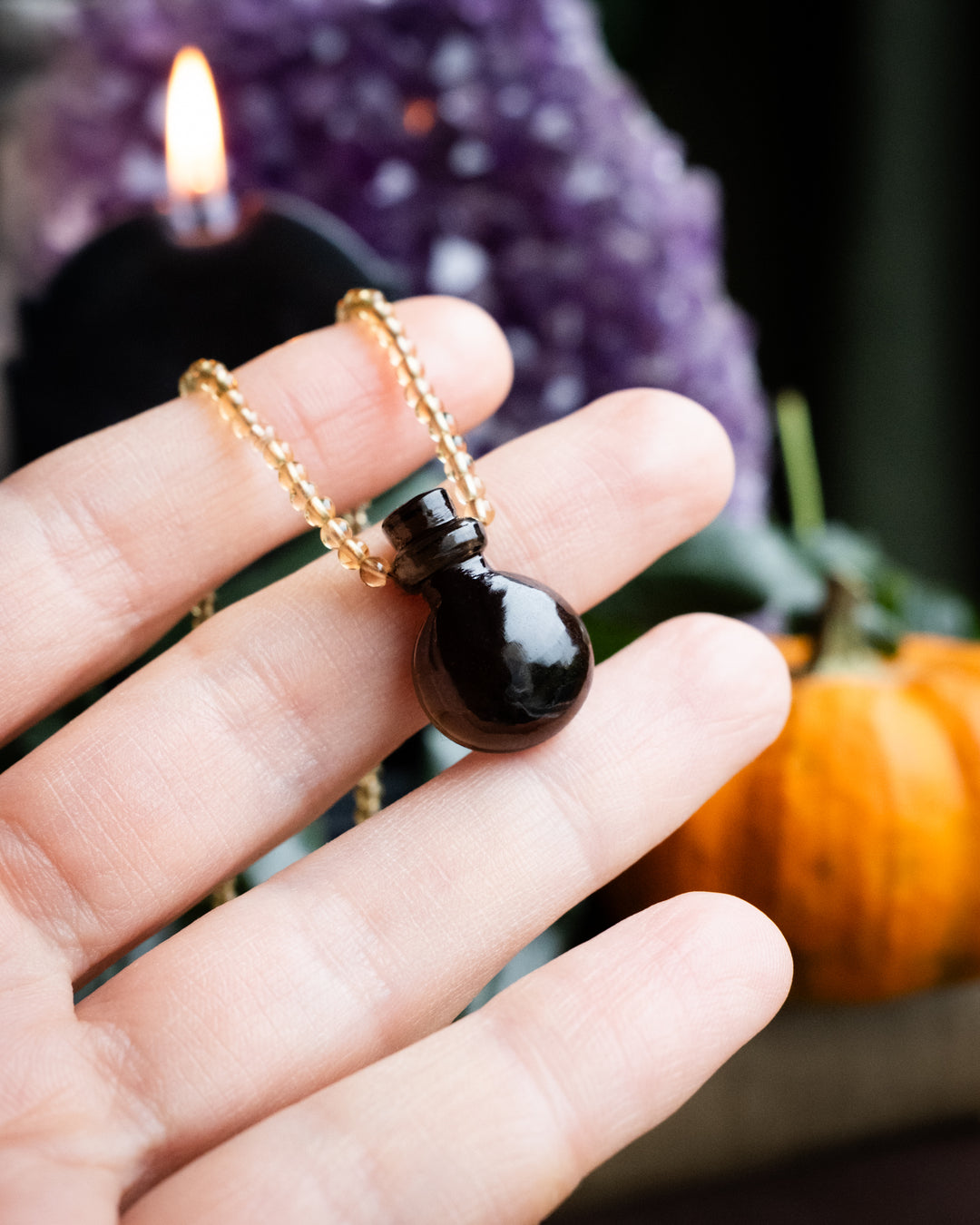 Potion for Illumination: Smoky Quartz & Natural Citrine Beaded Necklace