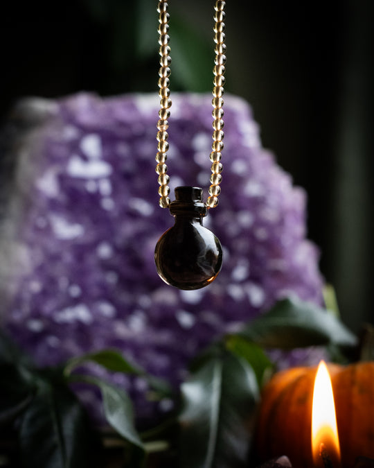 Potion for Illumination: Smoky Quartz & Natural Citrine Beaded Necklace