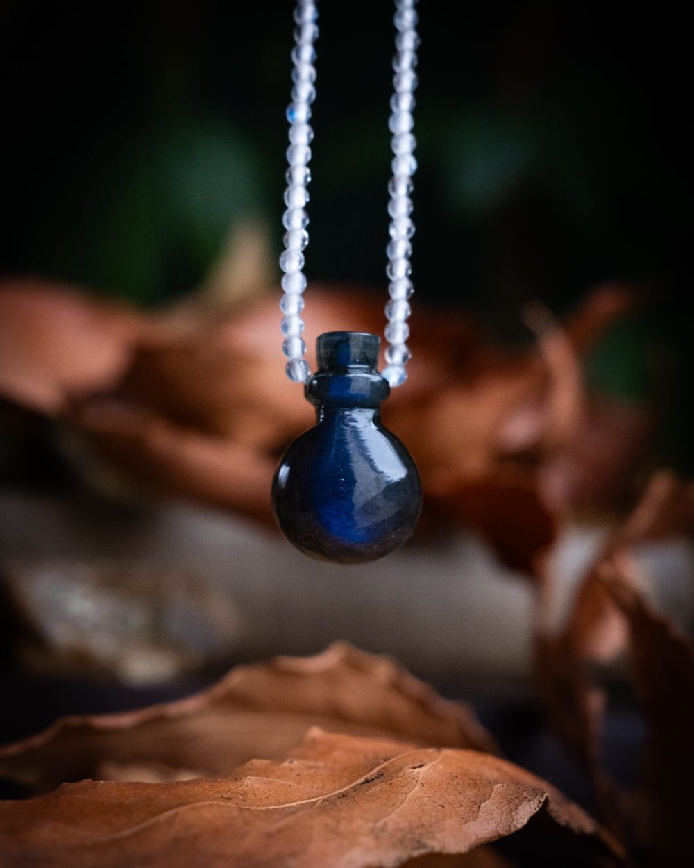 Potion for Lunar Guidance: Midnight Blue Labradorite & Moonstone Beaded Necklace
