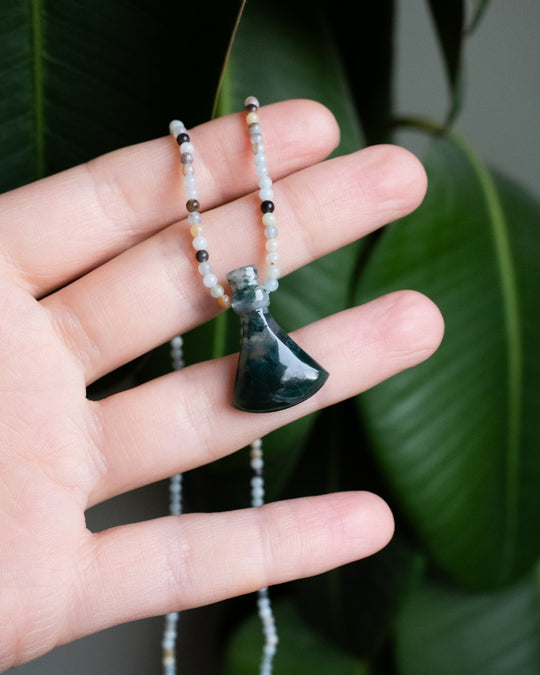 Potion for Gentle Expression: Moss Agate & Amazonite Beaded Necklace