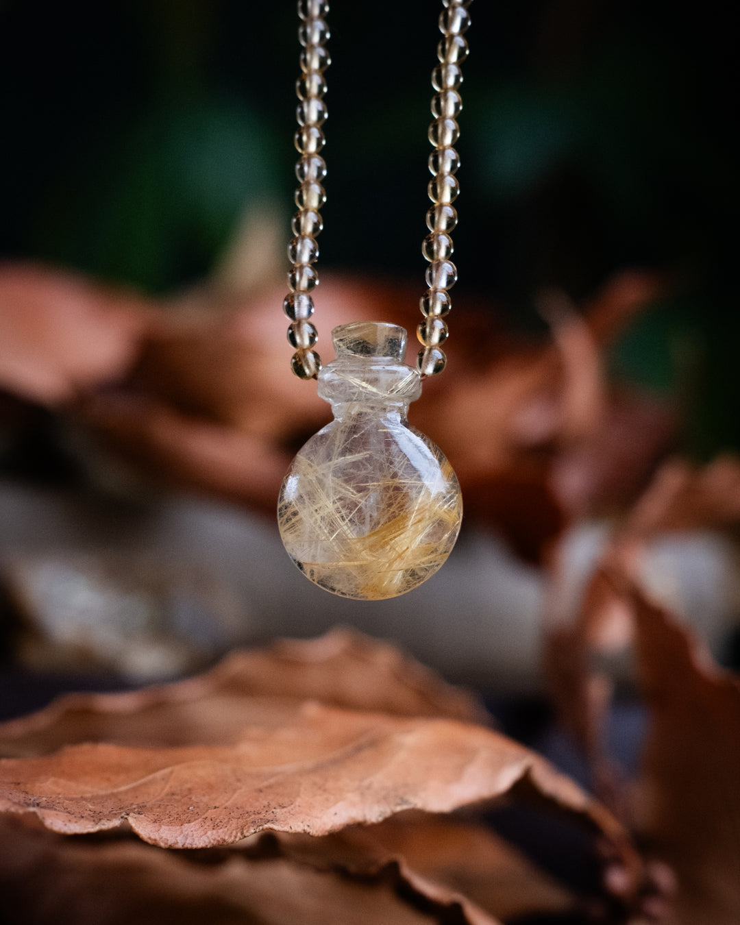 Potion for Illumination: Rutilated Quartz & Natural Citrine Beaded Necklace