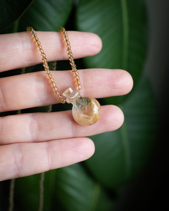 Potion for Illumination: Rutilated Quartz & Natural Citrine Beaded Necklace