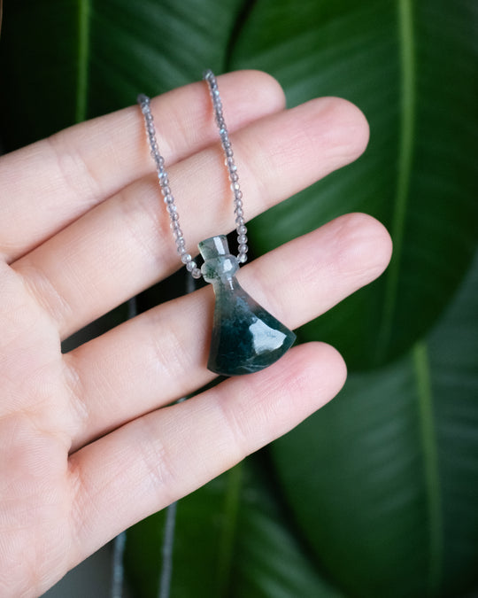 Potion for Woodland Dreaming: Moss Agate & Labradorite Beaded Necklace