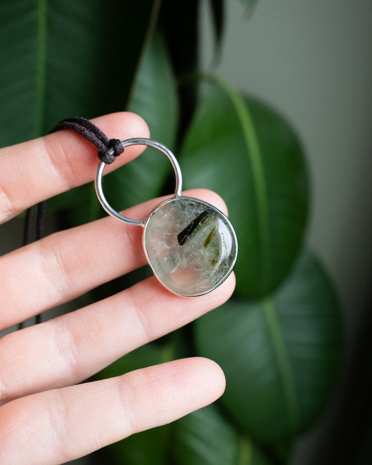 Prehnite Pebble Sterling Silver Necklace