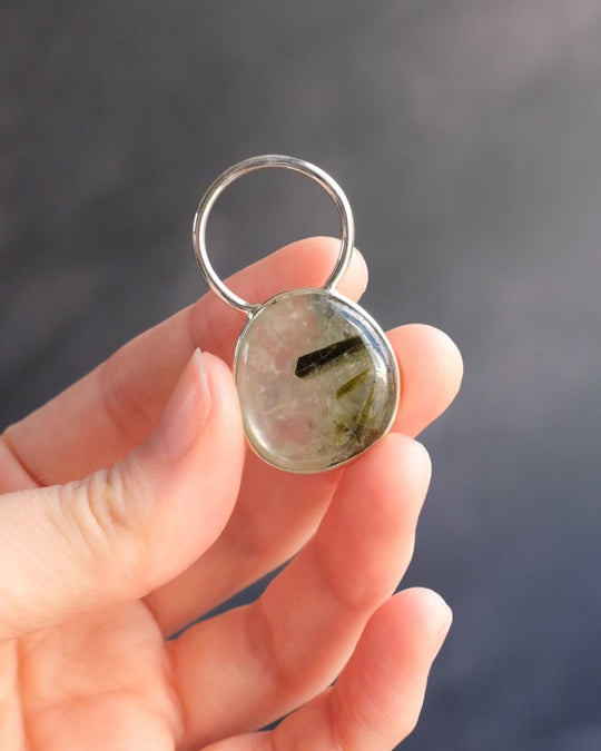 Prehnite Pebble Sterling Silver Necklace
