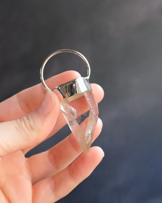 Lemurian Quartz Point Sterling Silver Necklace