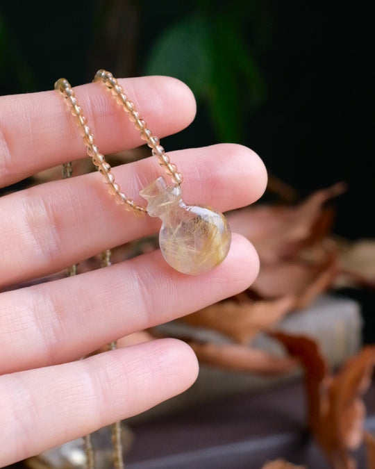Potion for Illumination: Rutilated Quartz & Natural Citrine Beaded Necklace