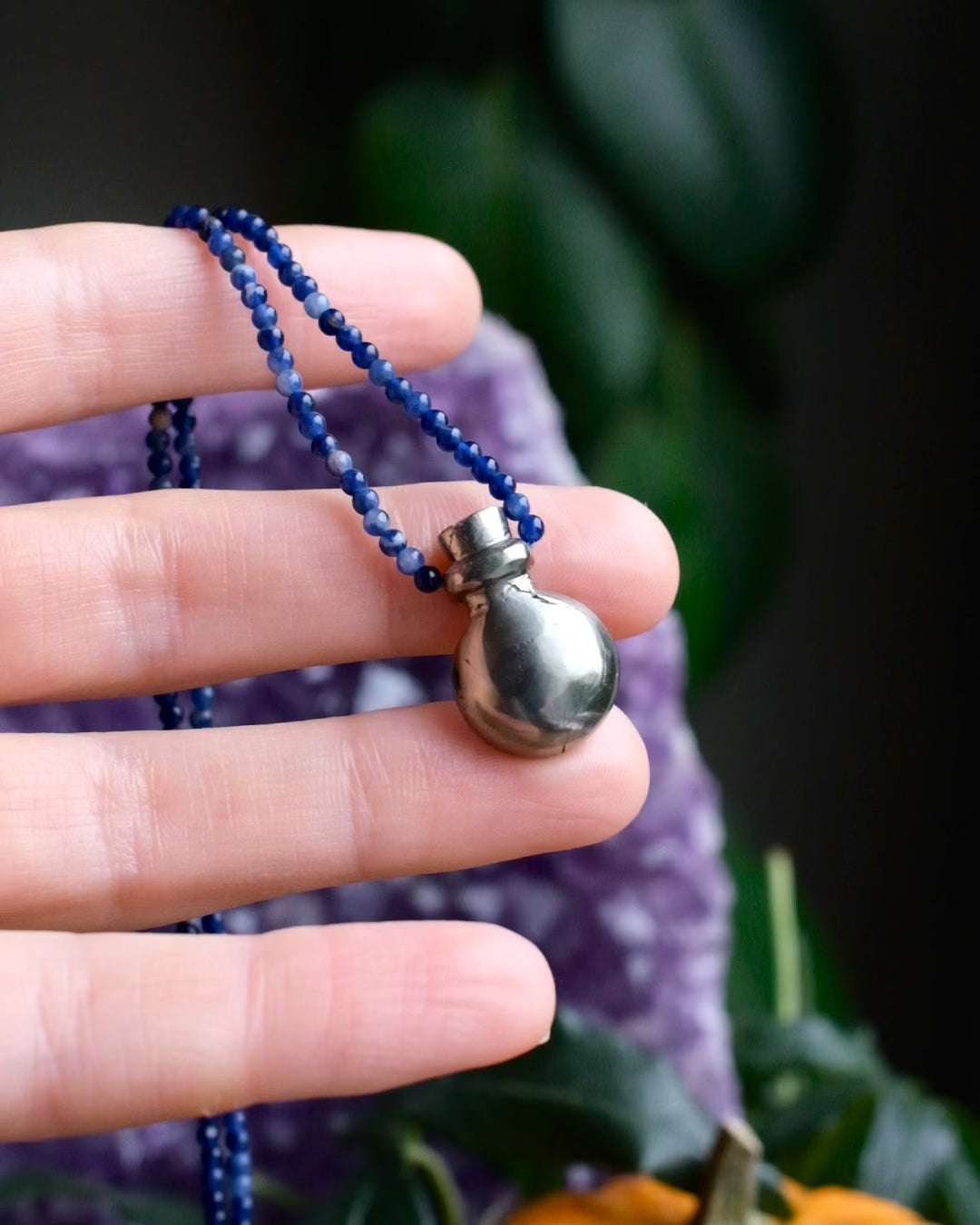 Potion for Mental Strength: Pyrite & Sodalite Beaded Necklace
