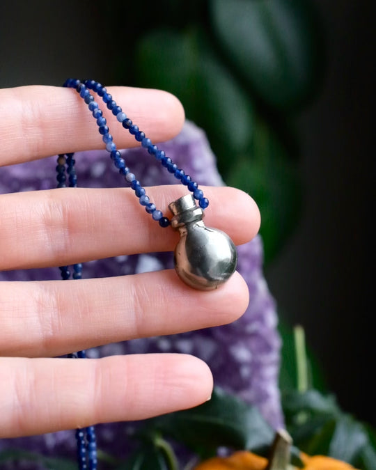 Potion for Mental Strength: Pyrite & Sodalite Beaded Necklace