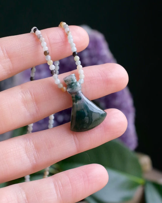 Potion for Gentle Expression: Moss Agate & Amazonite Beaded Necklace