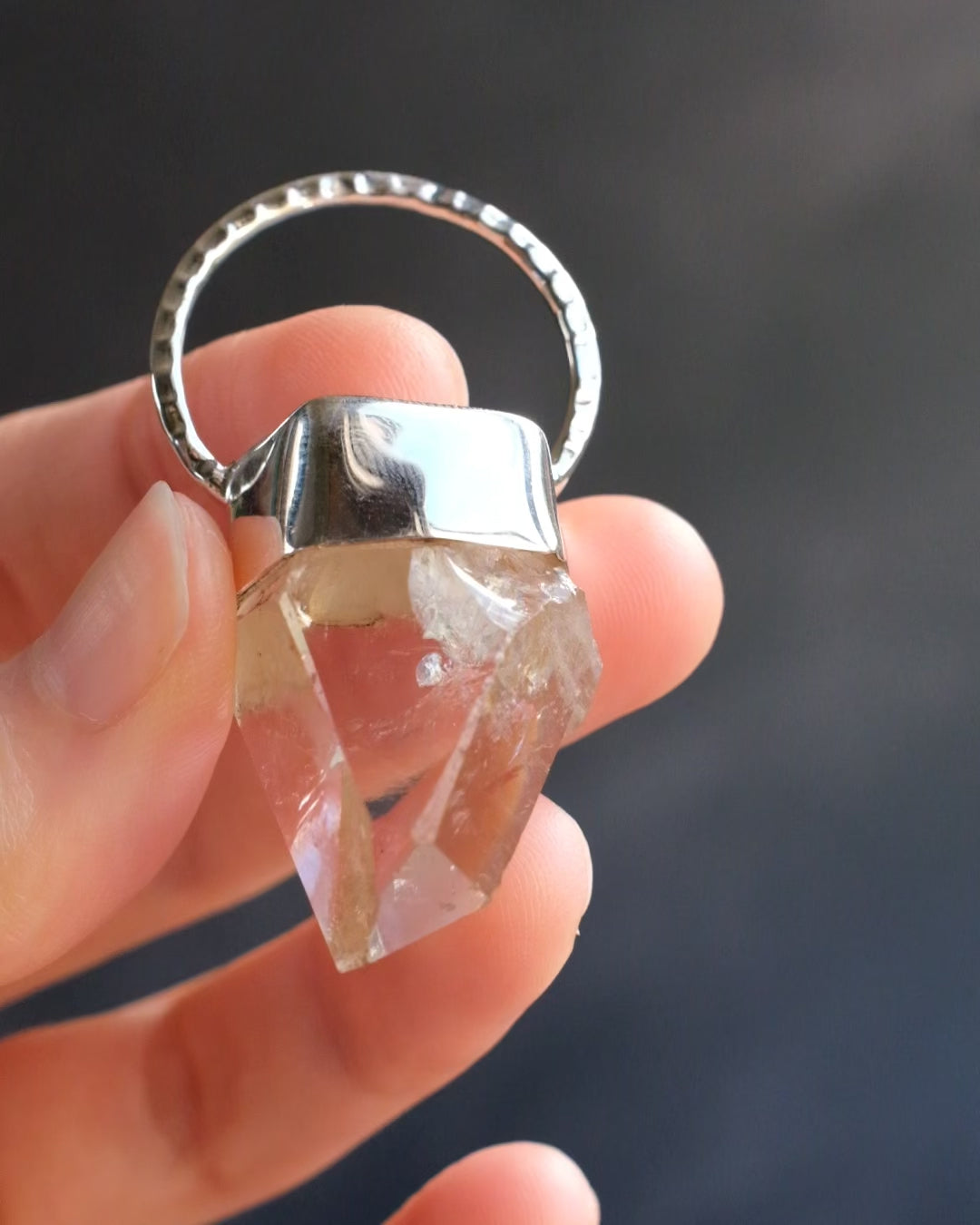 Lemurian Quartz Point Sterling Silver Necklace