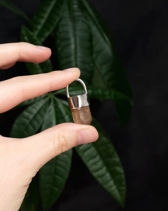 Golden Amethyst Point Sterling Silver Necklace - The Healing Pear