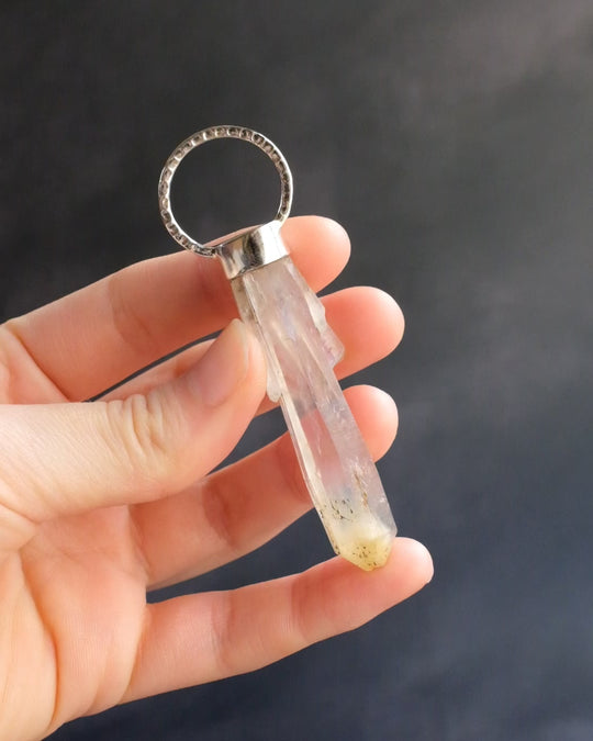 Mango Quartz Point Sterling Silver Necklace