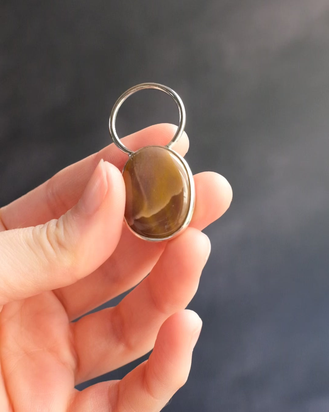 Mookaite Jasper Pebble Sterling Silver & Gold Vermeil Necklace