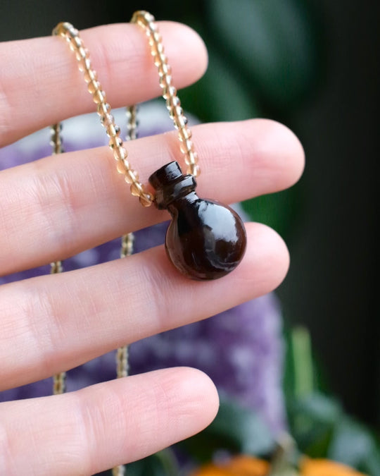 Potion for Illumination: Smoky Quartz & Natural Citrine Beaded Necklace