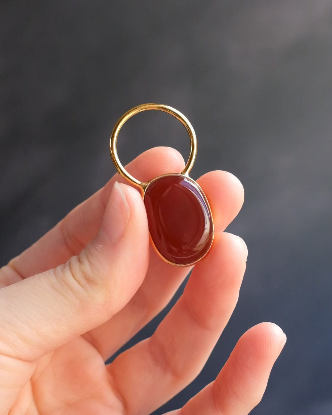 Carnelian Pebble Sterling Silver & Gold Vermeil Necklace