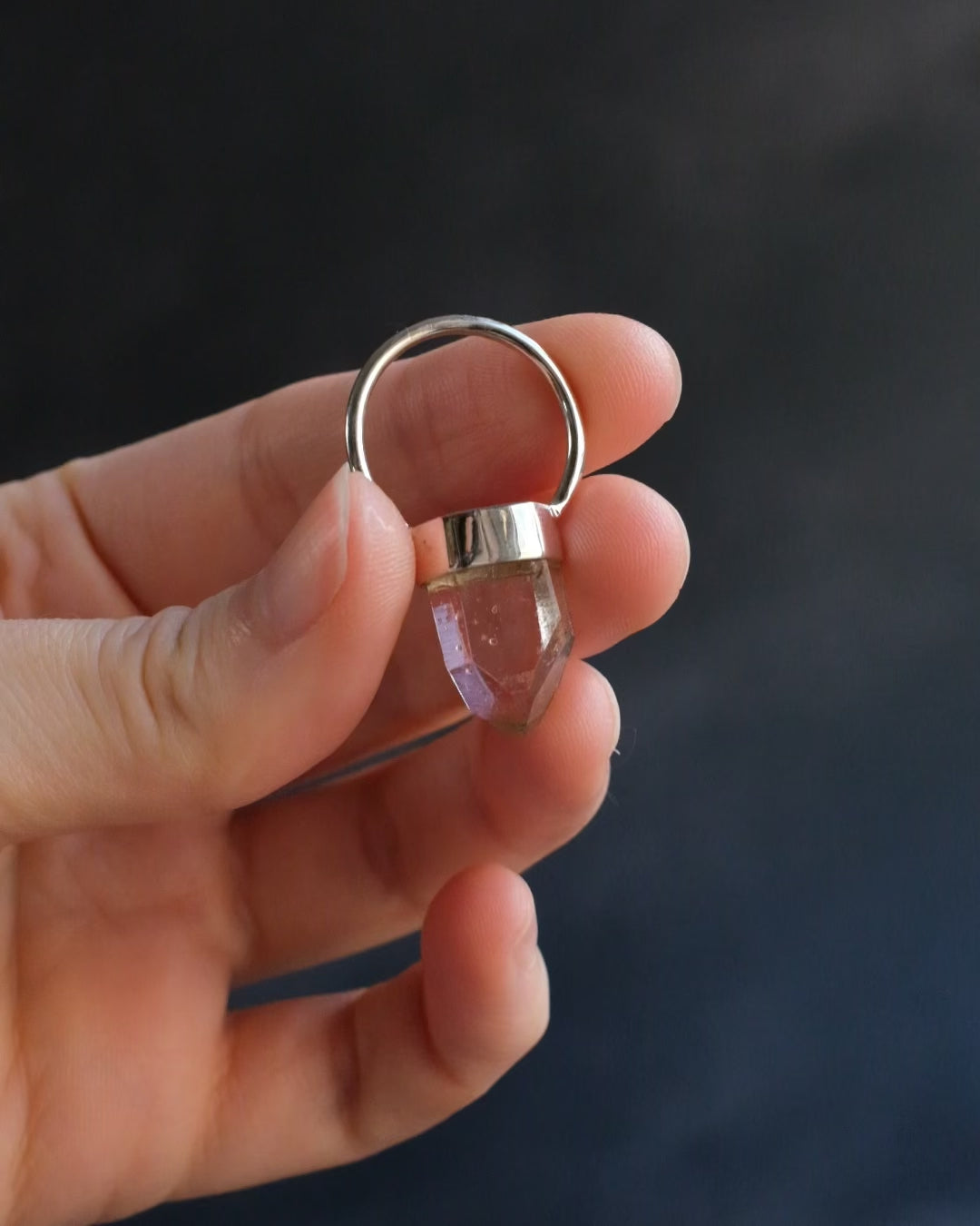 Lemurian Quartz Point Sterling Silver Necklace