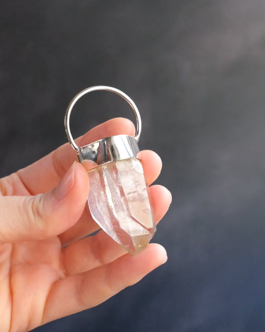 Lemurian Quartz Point Sterling Silver Necklace