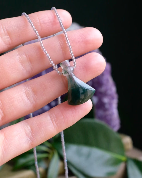 Potion for Woodland Dreaming: Moss Agate & Labradorite Beaded Necklace