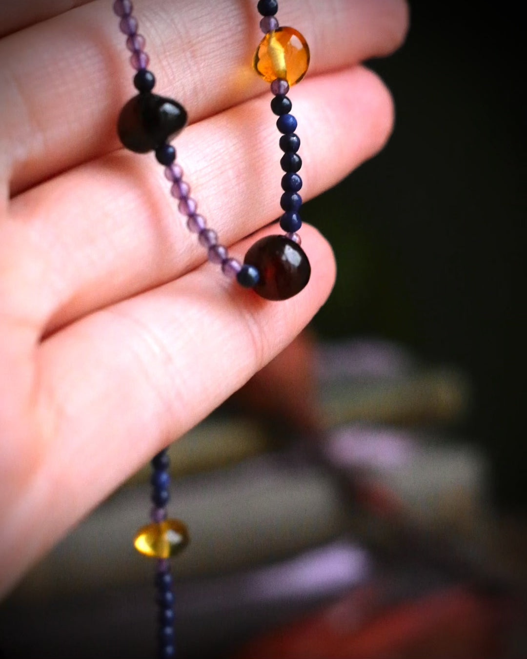 Baltic Amber Beaded Satellite Necklace