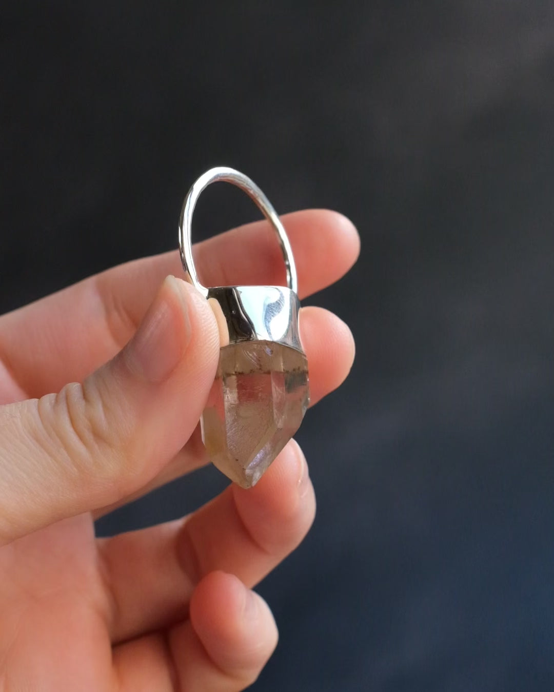 Lemurian Quartz Point Sterling Silver Necklace