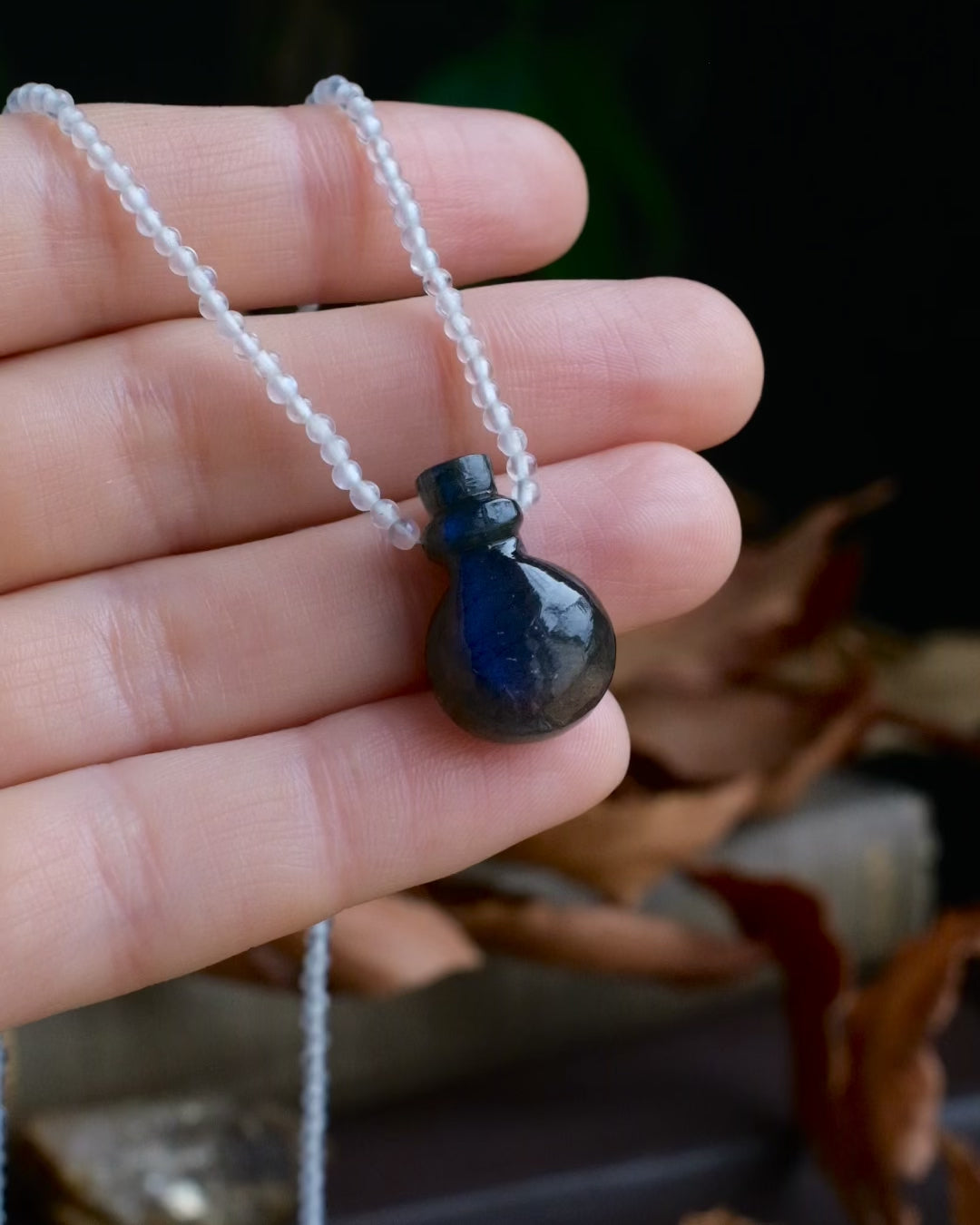 Potion for Lunar Guidance: Midnight Blue Labradorite & Moonstone Beaded Necklace