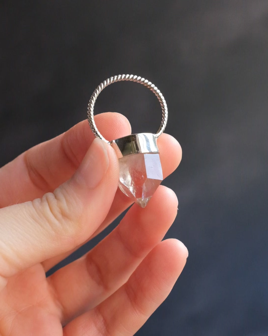 Lemurian Quartz Point Sterling Silver Necklace