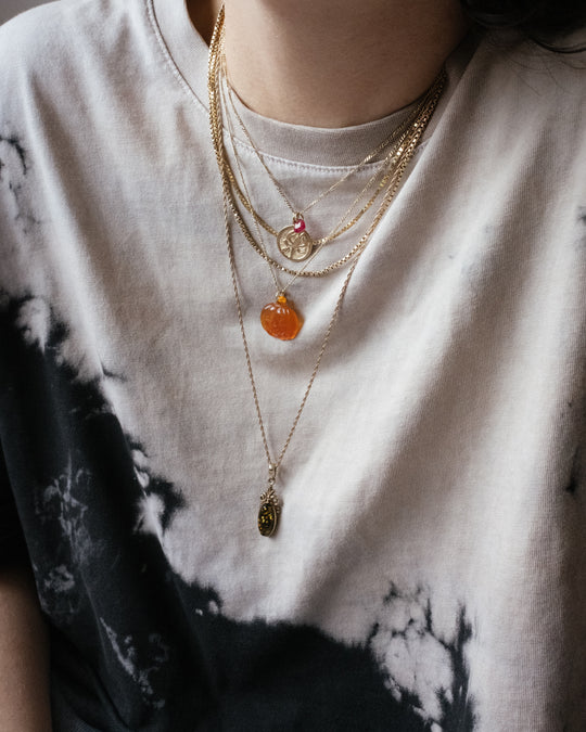 Carnelian Hand Carved Pumpkin Necklace - The Healing Pear