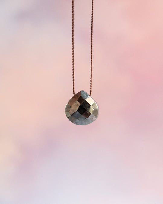 Pyrite Vegan Silk Necklace