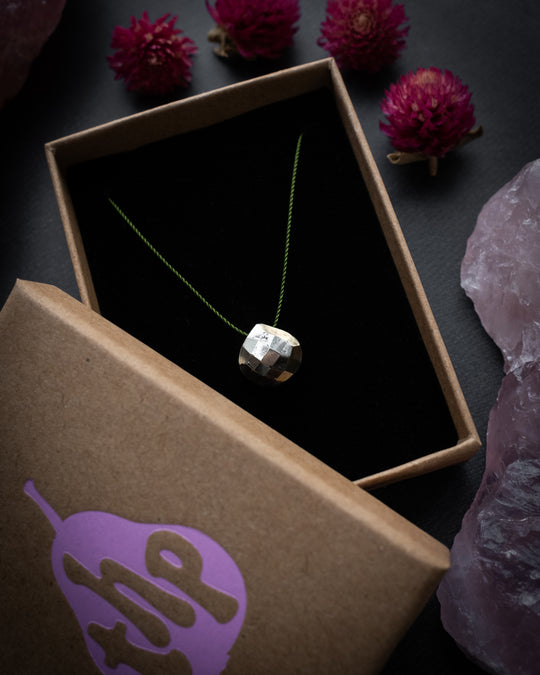 Pyrite Vegan Silk Necklace