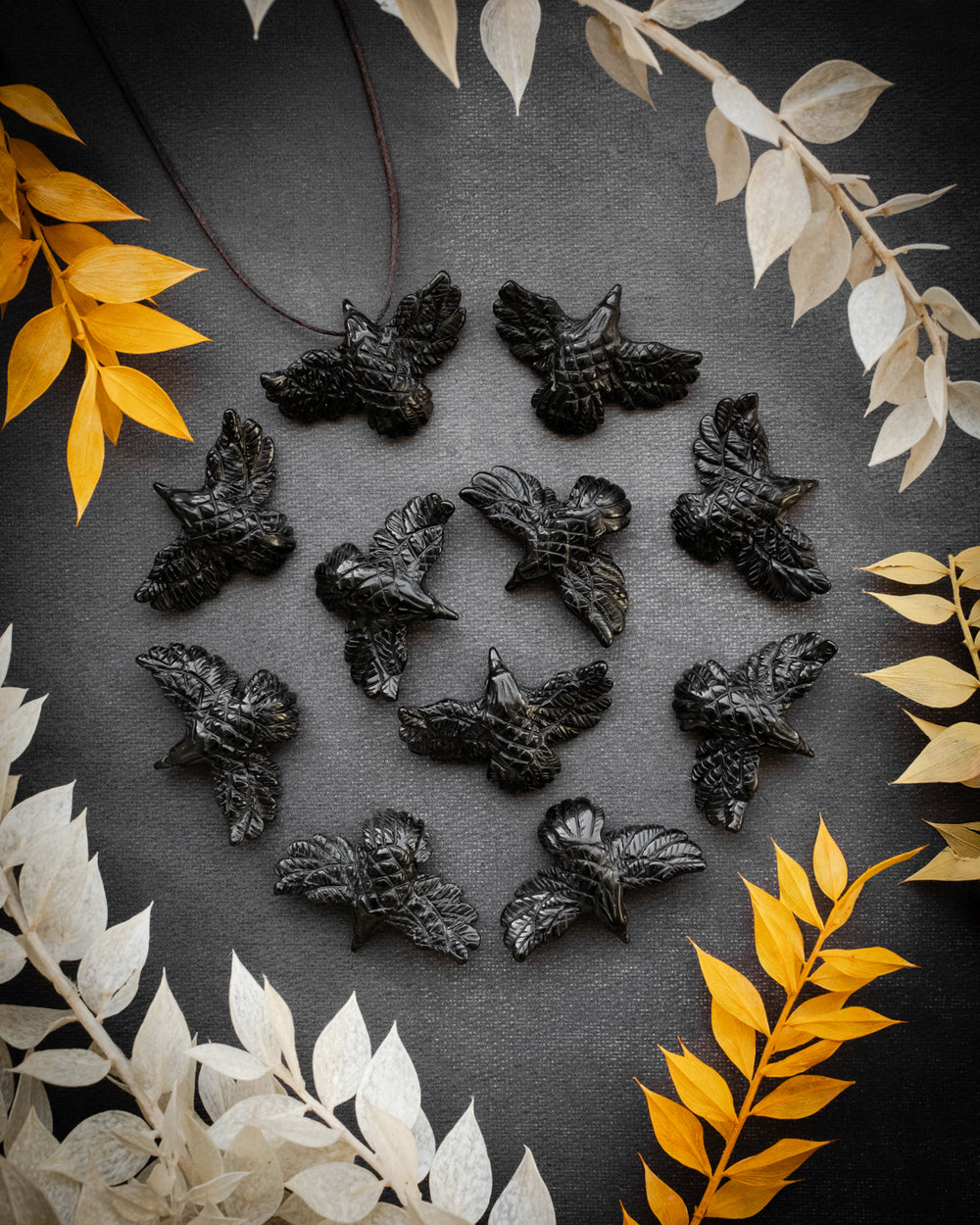 Small Obsidian Hand Carved Raven Necklace - The Healing Pear