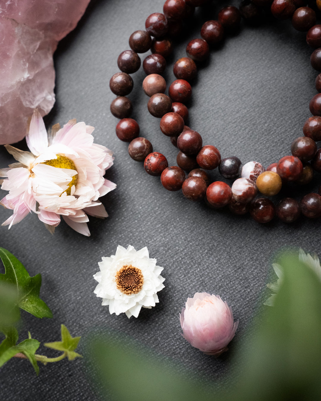 Poppy Jasper Round Bead Bracelet 6mm - The Healing Pear