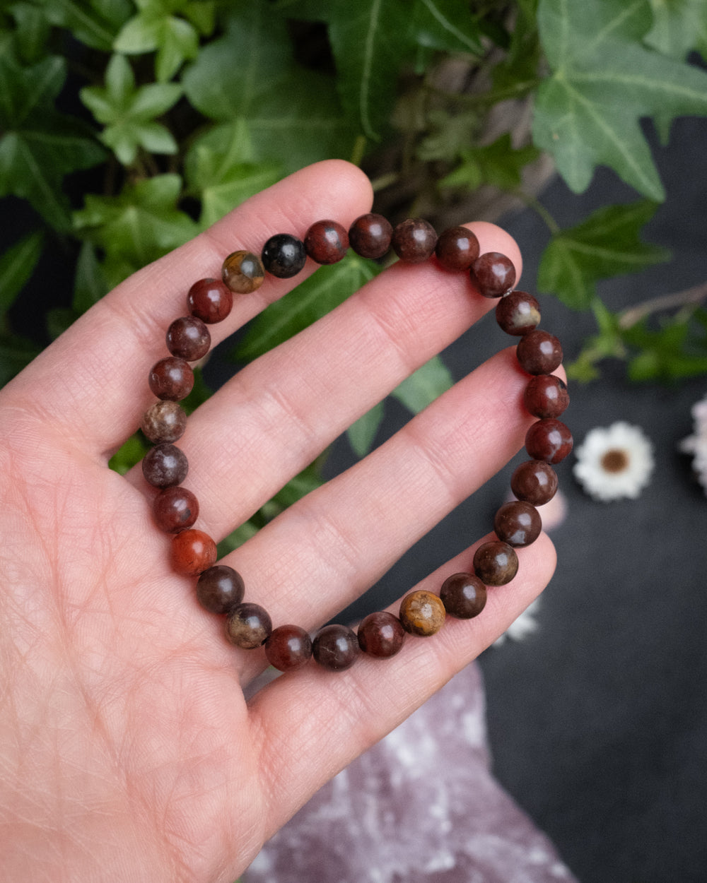Poppy Jasper Round Bead Bracelet 6mm - The Healing Pear