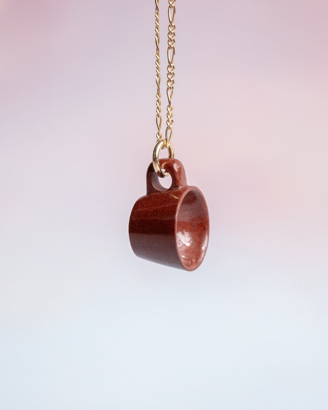 Red Jasper Hand Carved Mug Necklace - The Healing Pear