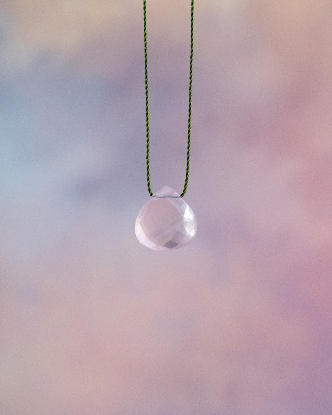 Rose Quartz Vegan Silk Necklace