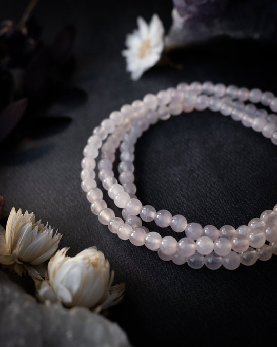Rose Quartz Round Bead Bracelet 4mm