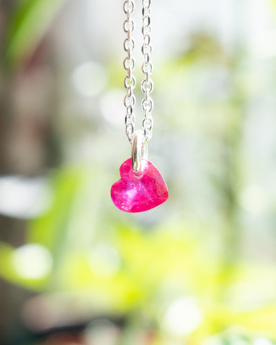 Mini Ruby Heart Necklace - The Healing Pear