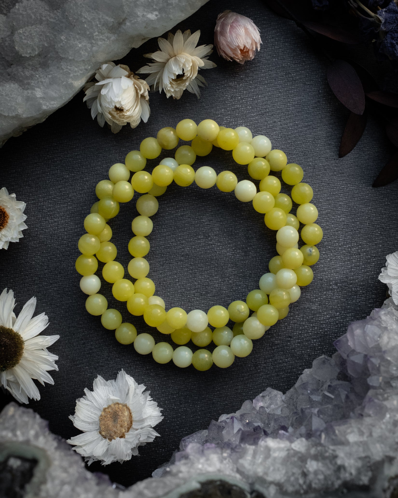Serpentine Round Bead Bracelet 6mm - The Healing Pear
