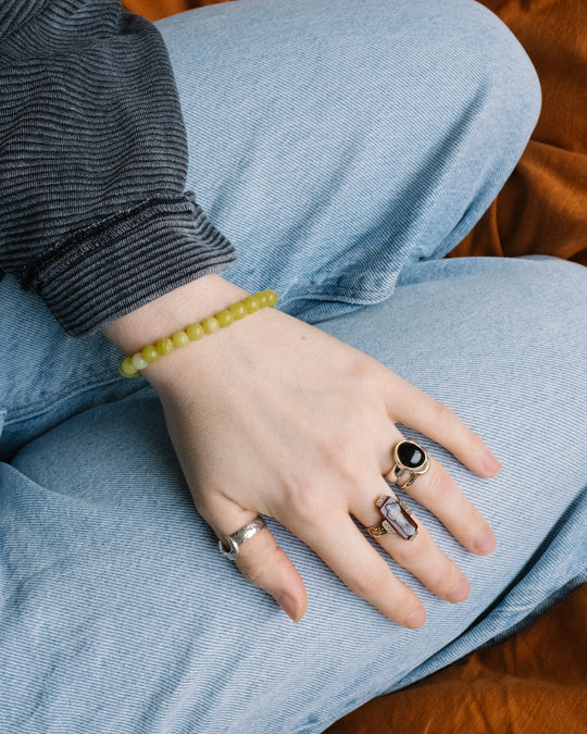 Serpentine Round Bead Bracelet 6mm