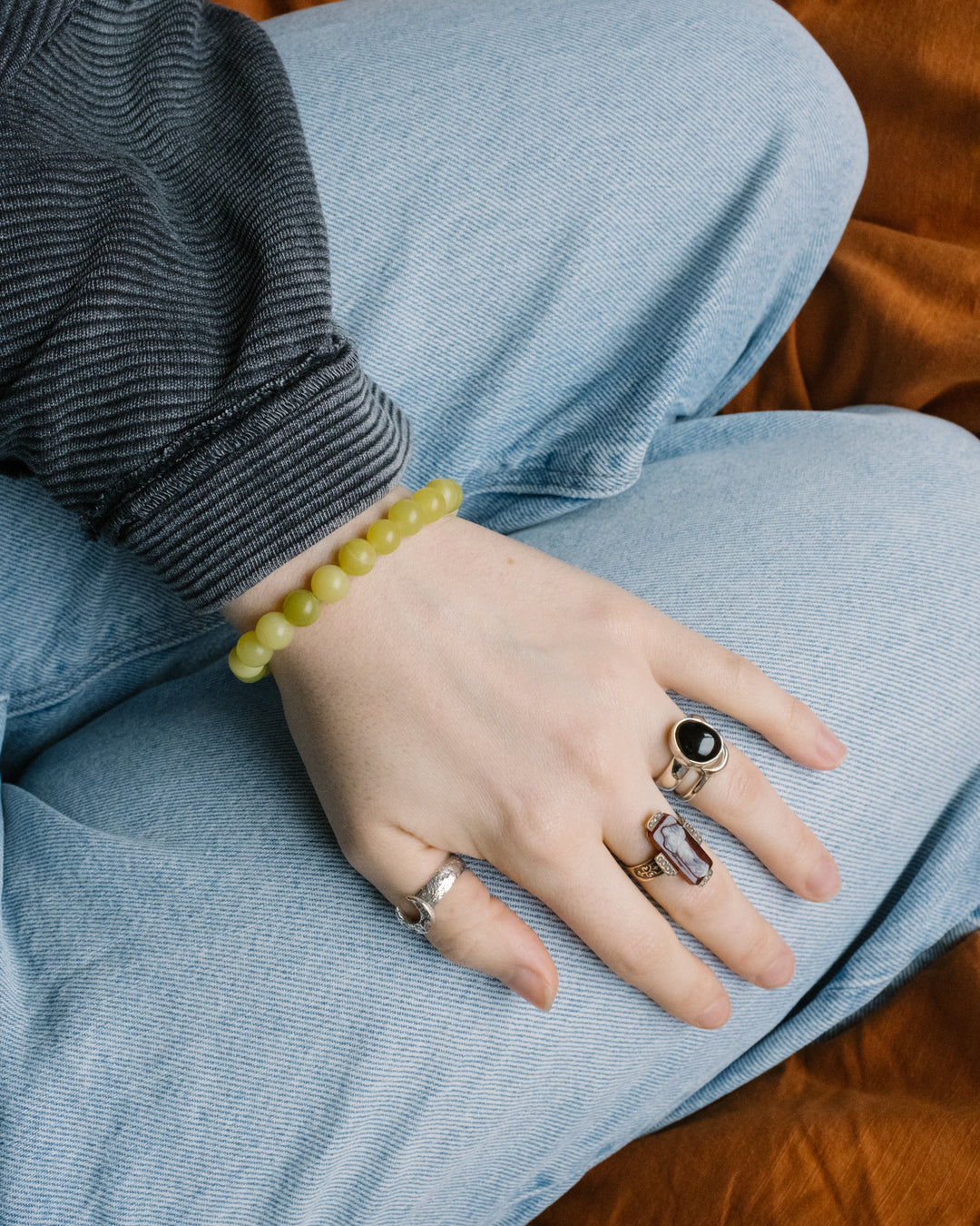 Serpentine Round Bead Bracelet 8mm