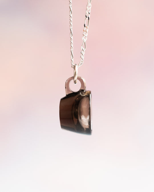 Smoky Quartz Hand Carved Mug Necklace - The Healing Pear