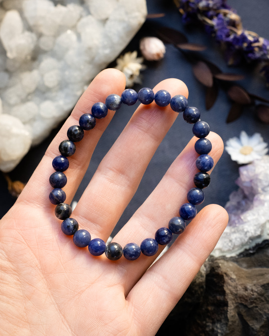 Sodalite Round Bead Bracelet 6mm