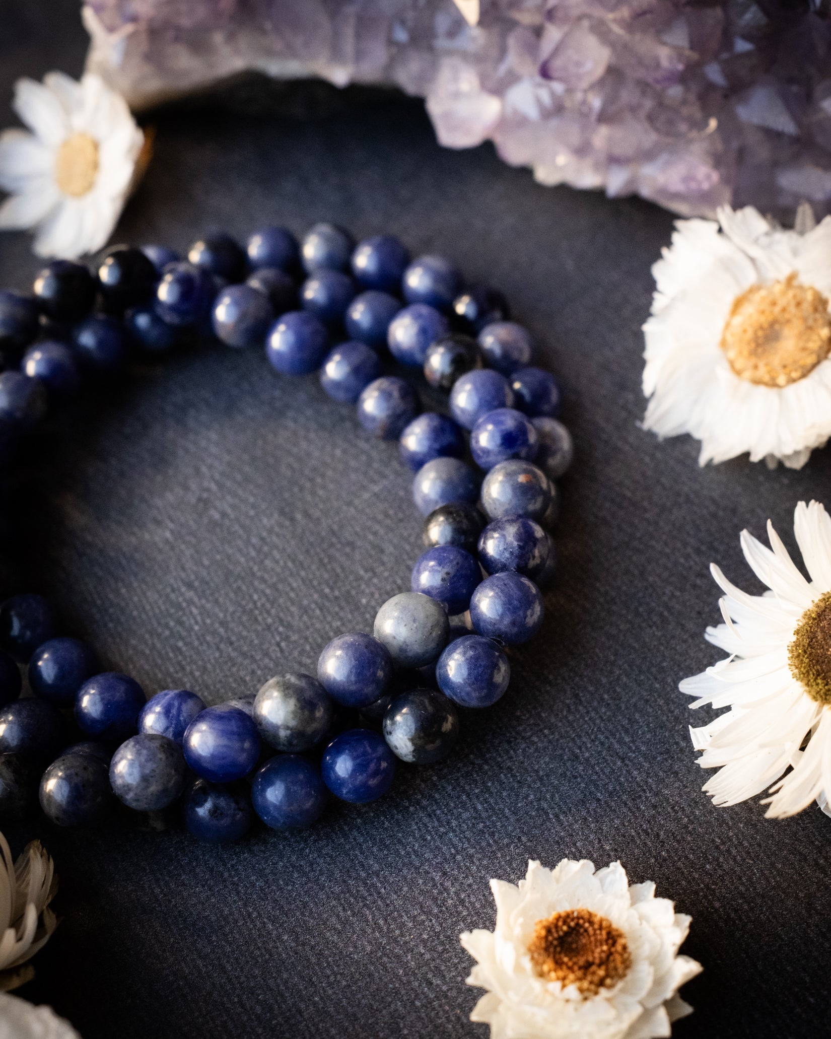 Sodalite Round Bead Bracelet 6mm - The Healing Pear