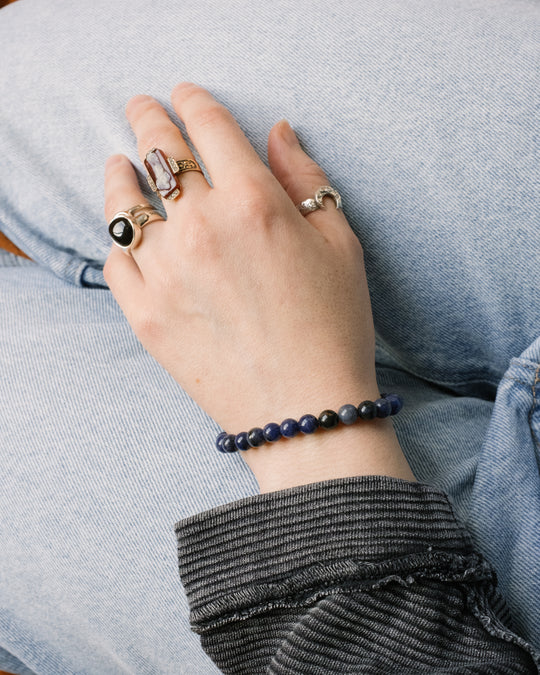 Sodalite Round Bead Bracelet 6mm