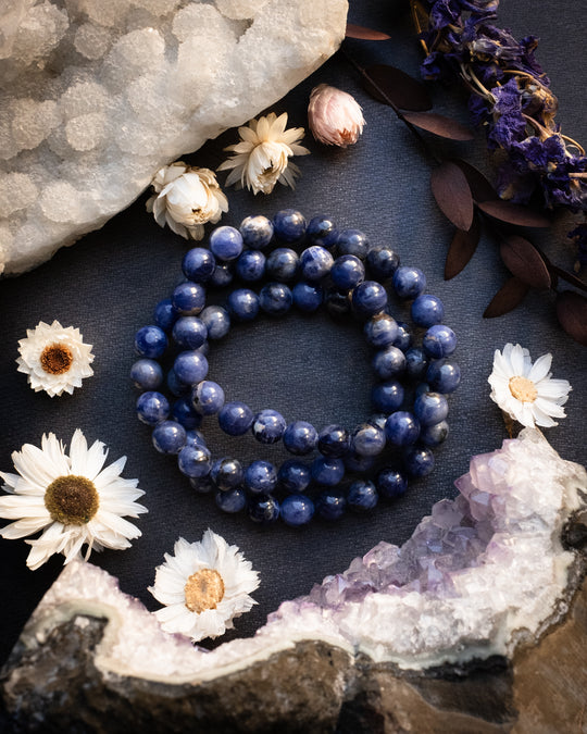 Sodalite Round Bead Bracelet 8mm