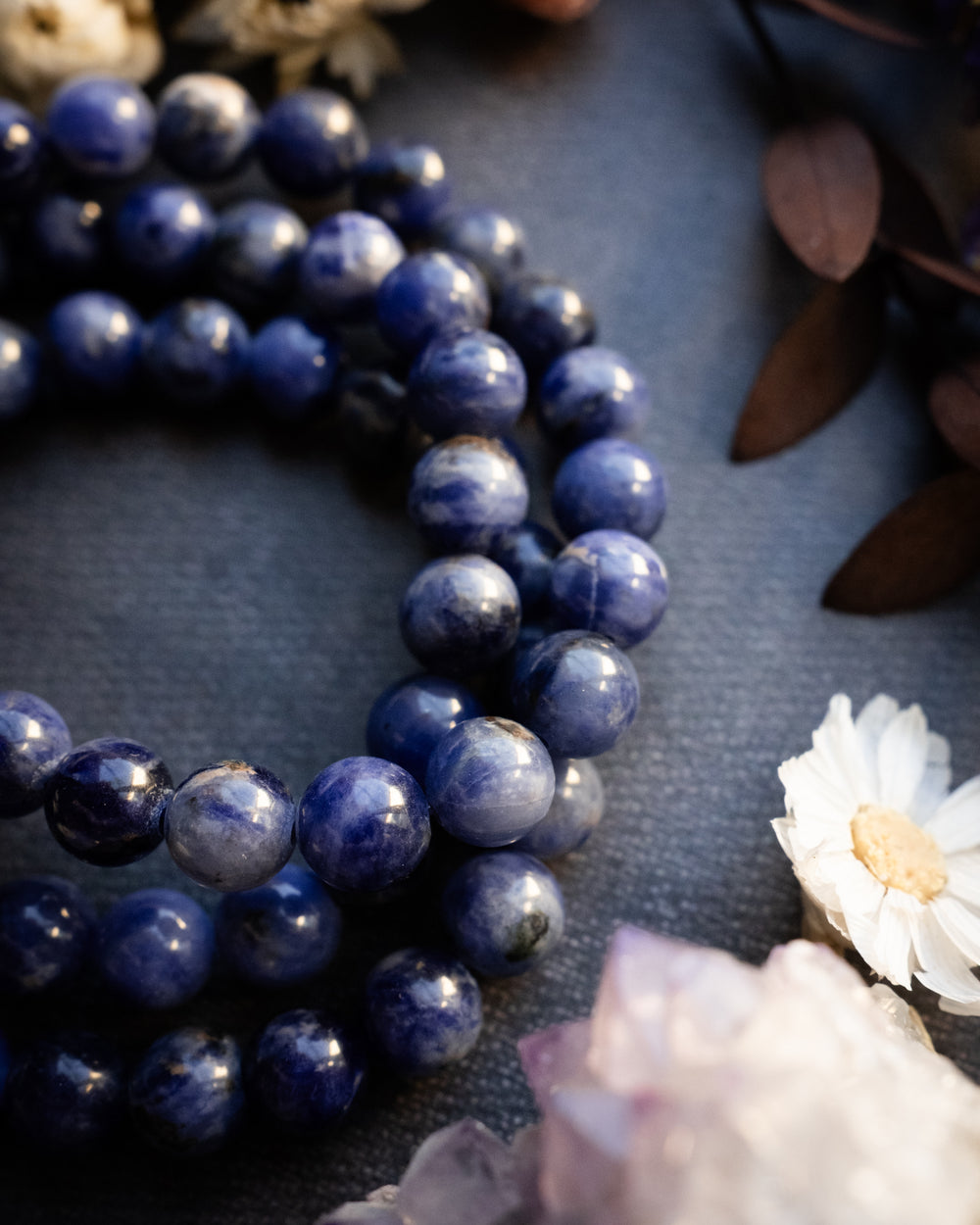 Sodalite Round Bead Bracelet 8mm