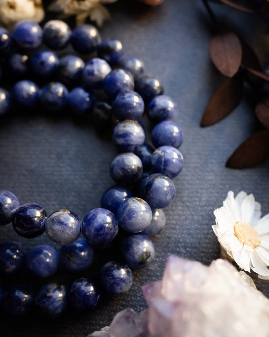 Sodalite Round Bead Bracelet 8mm