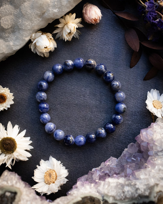 Sodalite Round Bead Bracelet 8mm